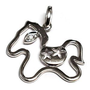 Glorie G18K White Gold & Diamond Pony Pendant